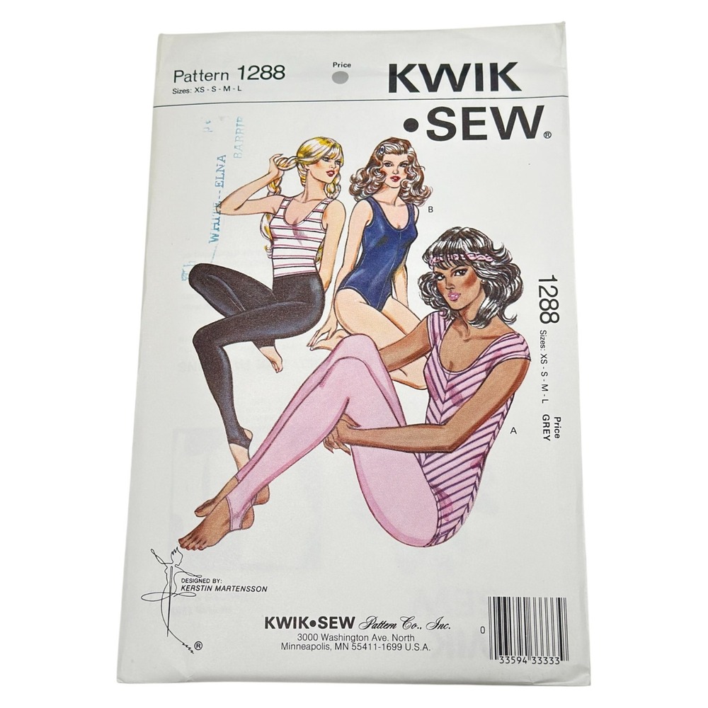 Kwik Sew 1288‎ Gymnastic Leotard XS S M L Pattern Uncut New SEALED